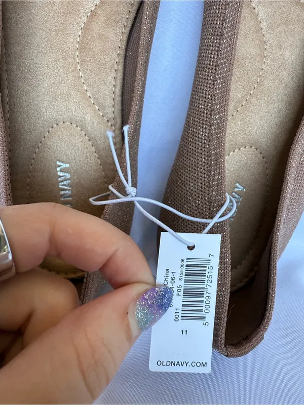 Old Navy Soft Knit Pointed Toe Ballet Flats in Cocoa Fawn Size 11 - Image 4