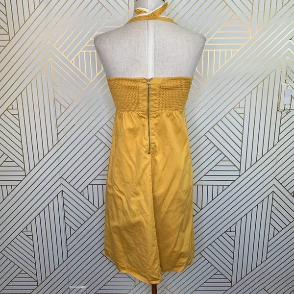 Anthropologie Floreat‎ Anchors Aweigh Dress Halter Embroidered Yellow Size 4 - Image 6