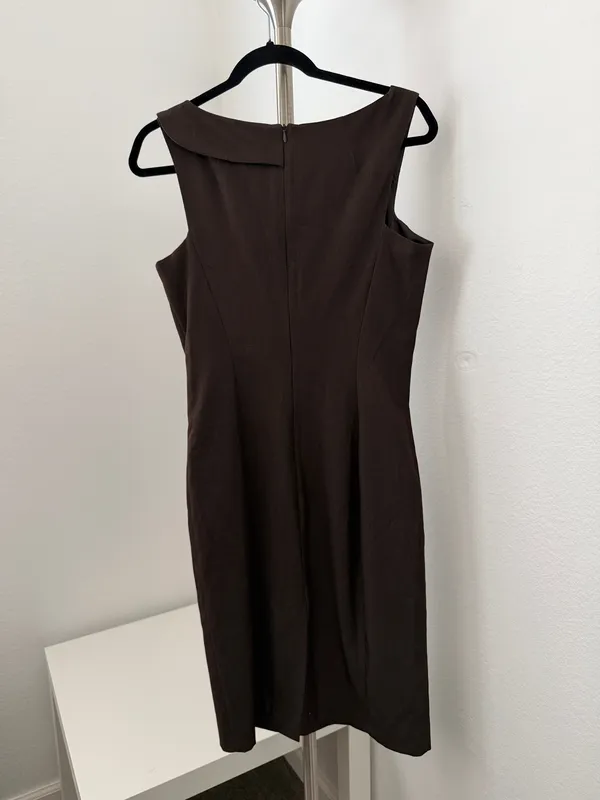 Sleek sleeveless midi sheath dress by next. Subtle knot detail at the neckline. - Image 2