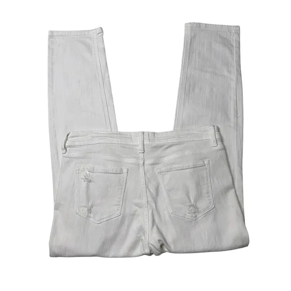 Oasis by Eunina White Distressed Jeans Size 11 Mid Rise Straight - Image 4