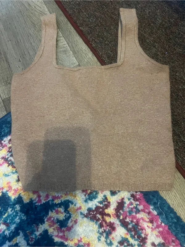Abercrombie Brown Knit Square-Neck Tank Top - Image 5
