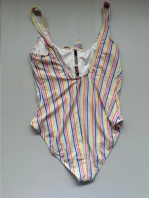kate spade Multicolor Striped Tie-Front‎ One-Piece Size M/L - Image 3