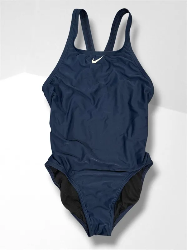 Nike Women’s Navy Blue Performance One-Piece Swimsuit - Size 32/6 - Image 2