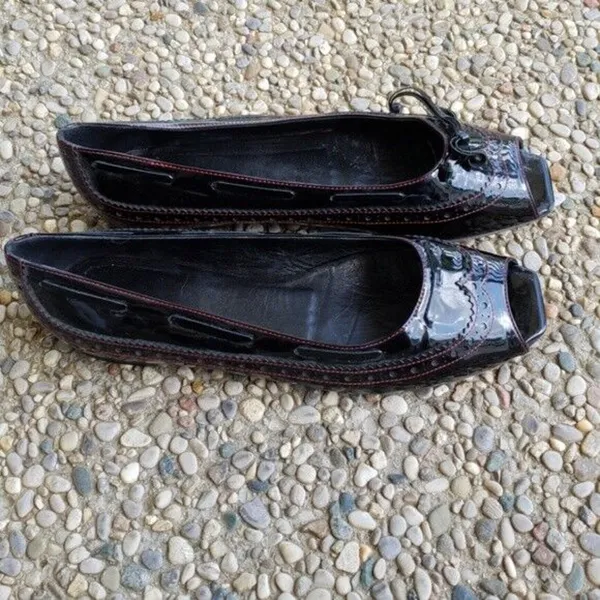 Cole Haan Black Slip Ons - Size 8.5B - REPAIR NEEDED - Image 2