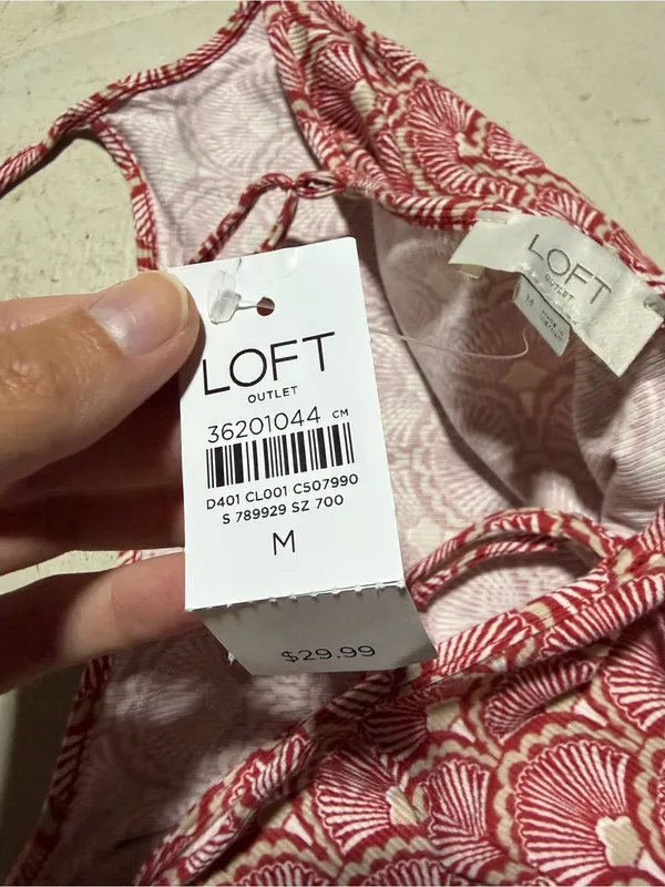 Loft outlet NWT Patterned Spaghetti Strap Tank Top MEDIUM MSRP$30 - Image 8
