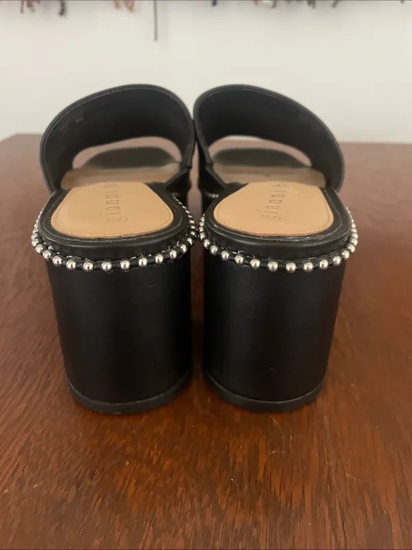 Black Studded Platform Mule Heels size 8 by Gianni bini - Image 4