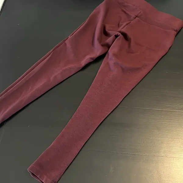 Loft‎ Womens Burgundy High Waisted Knit Leggings Maroon Size S - Image 3
