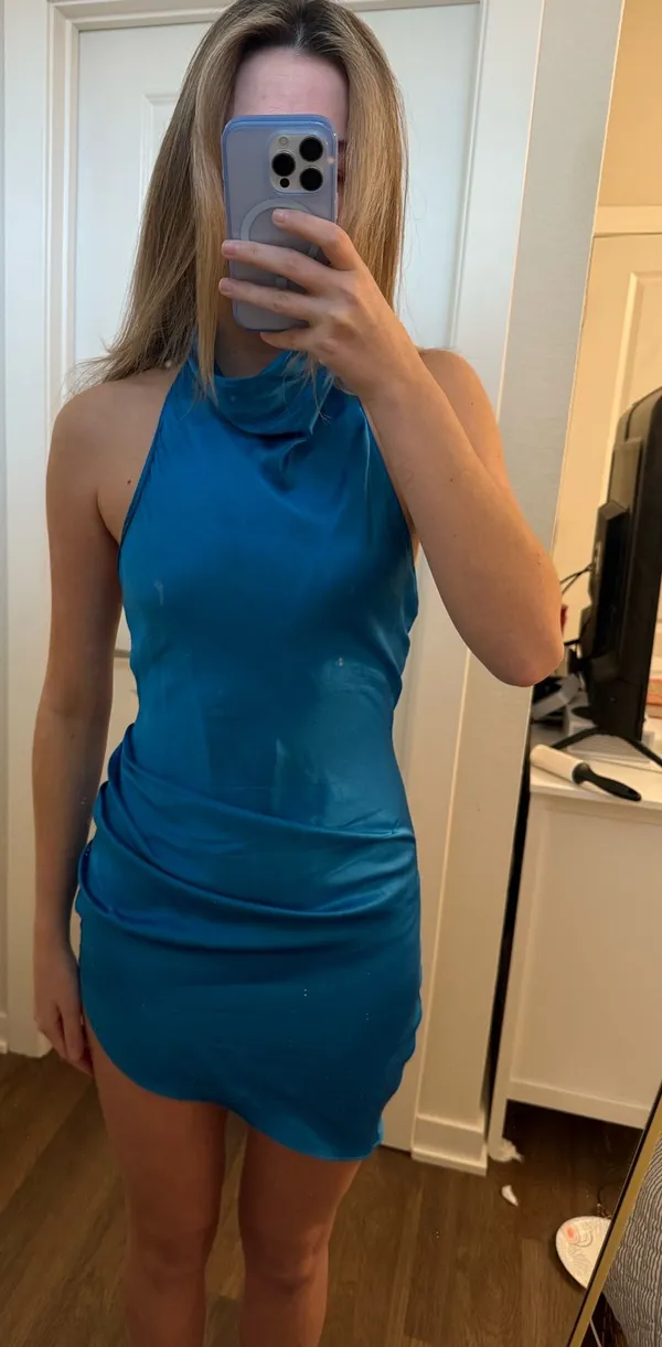 Amanda Uprichard Blue Dress Mini - Image 2