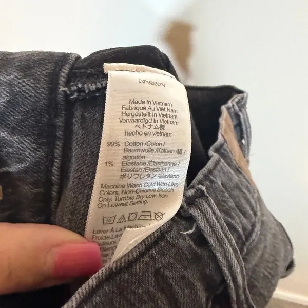 Madewell The Perfect Vintage Straight Jeans Womens 26 Gray Crinkle Wash - Image 7