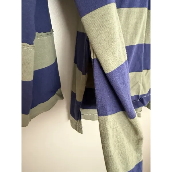 Free People We The Free Peyton Rugby Tee Blue/Green Stripe Women's Size Small‎ - Image 9