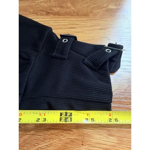 NWT Halara Black Ribbed Jodhpur Harem Pants Buckle Ankle XS - Image 7