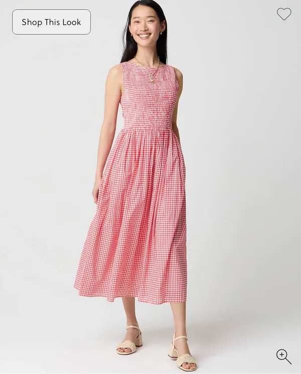 J Crew Factory Smocked Boatneck Midi dress - Image 3