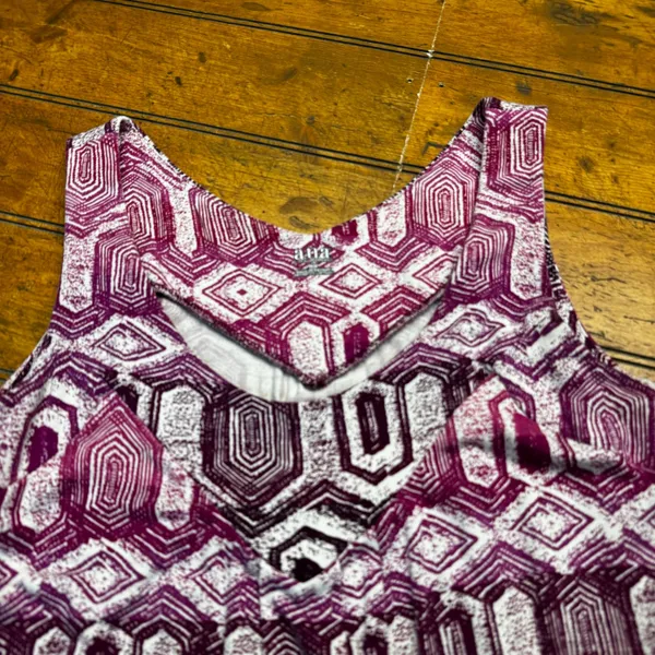 ANA A New Approach Womens Purple Geometric Honeycomb Sleeveless‎ Knit Dress M - Image 3