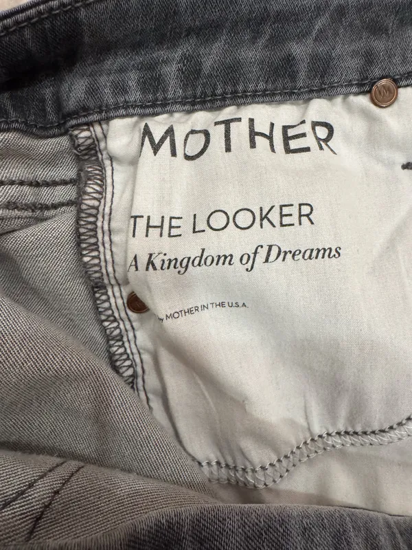 MOTHER Denim Jeans The Looker Skinny Black Animal Print - Image 5