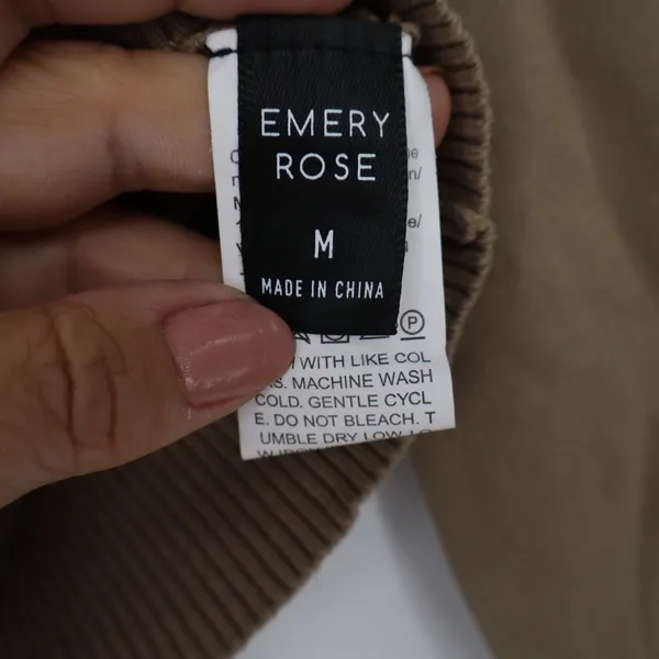 Emery Rose Tan Brown V-Neck Button Front Cardigan Sweater Womens Medium - Image 2