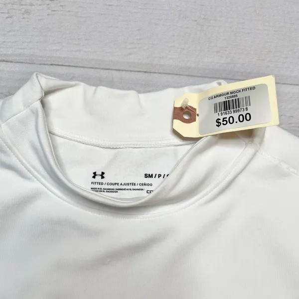 Under Armour - Men’s White Fitted Thermal Top - Size Small - Image 5