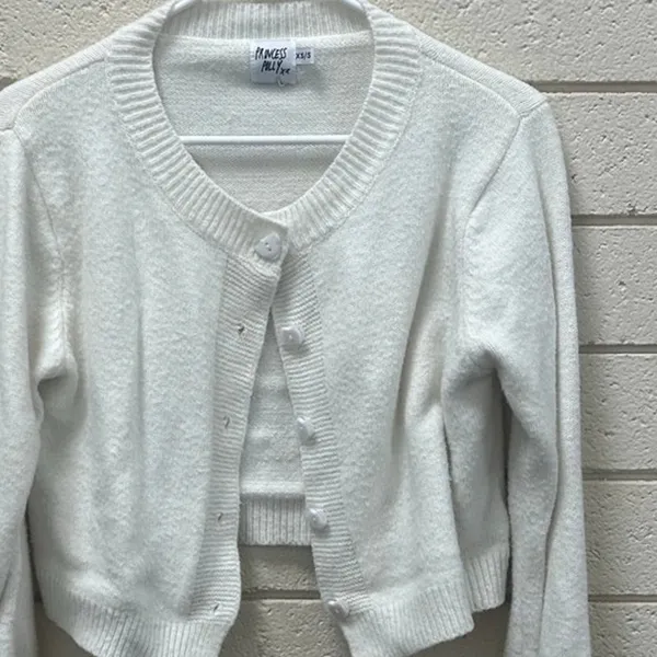 Princess Polly White Cardigan Sweater size XS/S - Image 7