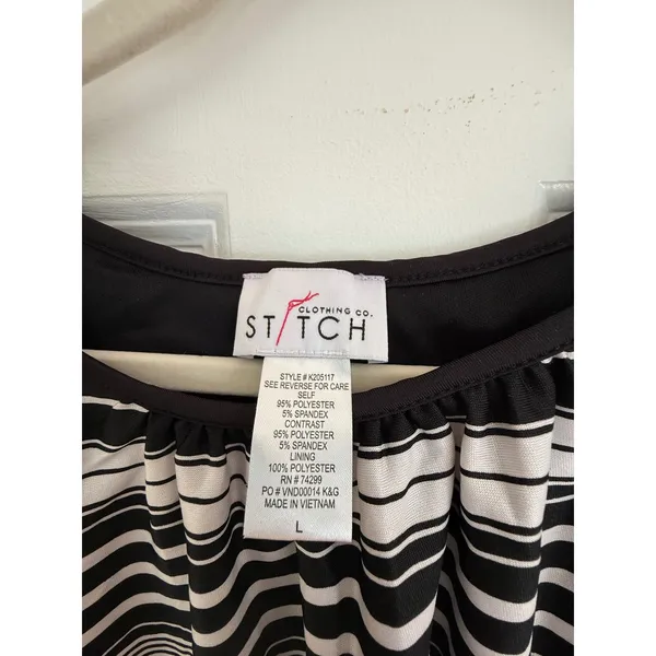 Stitch Clothing Co Womens Black White Striped Sleeveless Maxi Dress Large‎ - Image 3