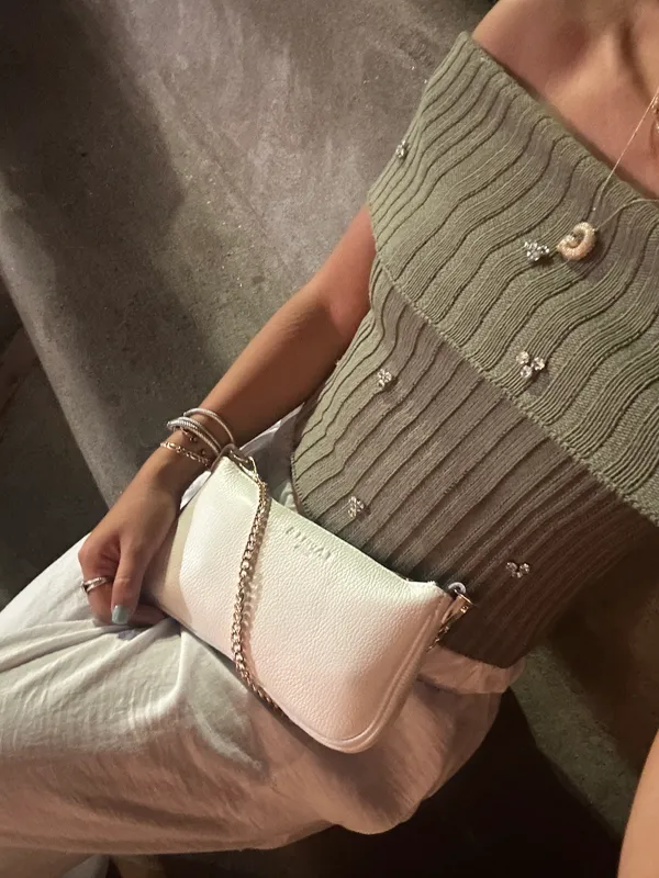 ZARA Green Off The Shoulder Rhinestone Top - Image 3