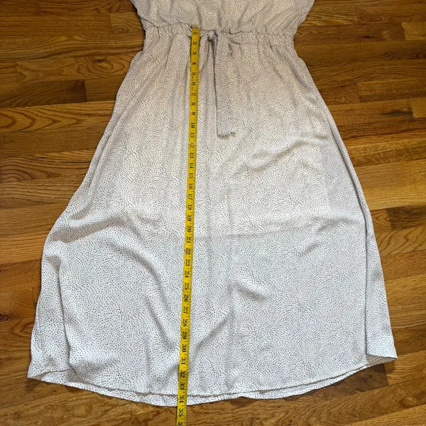 Sienna Sky Women’s XL White Brown Polka Dot V-neck Short Sleeve dress Pockets - Image 8