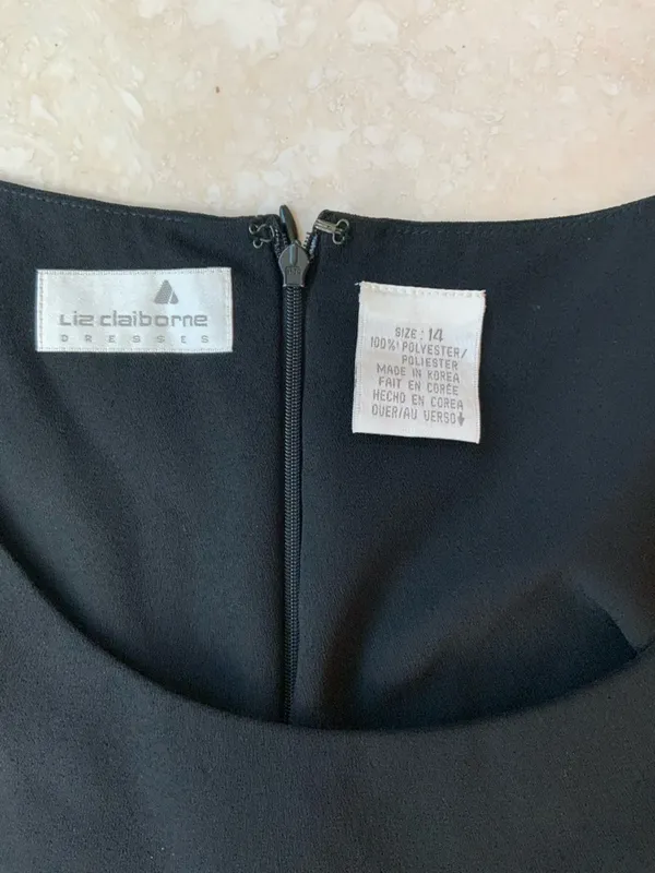 Classic Liz Claiborne Black Long Sleeve Maxi Dress sz 14 - Image 6
