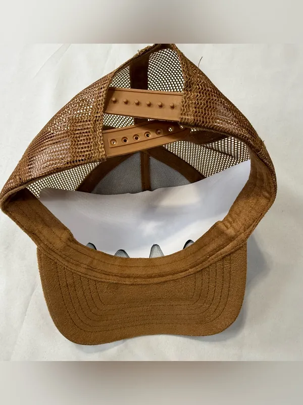 Brown Suede-Look Women’s Baseball Cap with Turquoise Concho Chain - Image 7