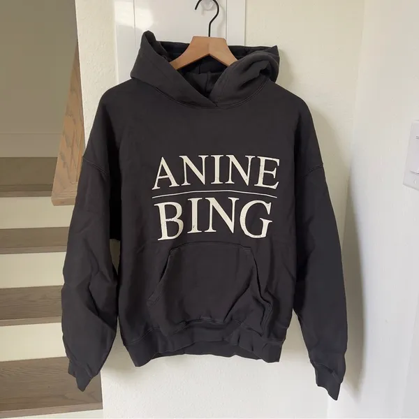 Anine Bing Harvey Serif Sweatshirt in Black - NWT - Image 4