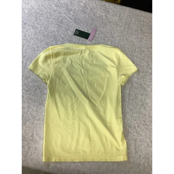 Wild Fable Womens Seamless Lace Trim Square Neck. Short Sleeve Top‎ Yellow Large - Image 4