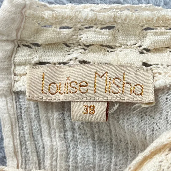 Louise‎ Misha Tara Blouse Blush Pink Cotton Lace Boho Victorian Top French Brand - Image 5