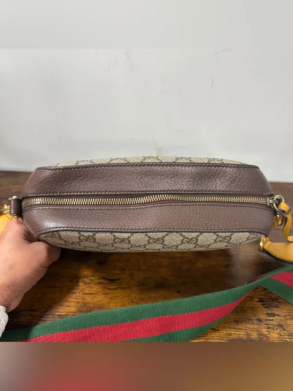 Gucci Neo GG Supreme Camera Crossbody Bag Web Strap Feline 476466 - Image 11