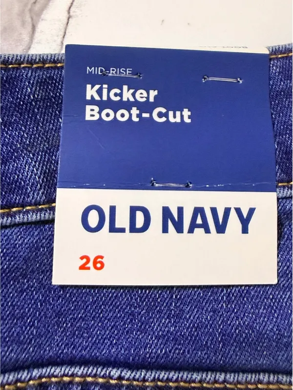 Old Navy Women’s Jeans Size 26 Kicker Boot Cut Mid Rise Stretch Blue Denim NWT - Image 5