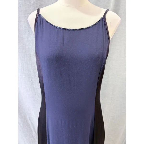Jessica McClintock Gunne Sax Purple Navy Panel‎ Maxi 13/14 - Image 2