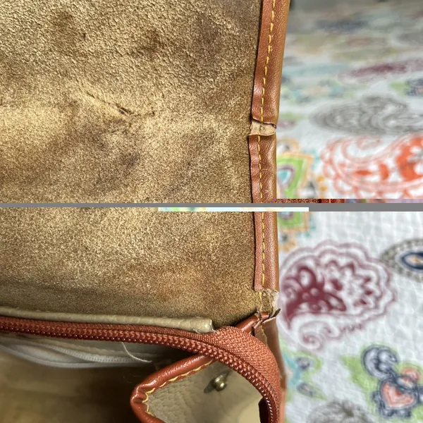 Dooney & Bourke Vintage Small AWL Satchel Taupe Brown - Image 13
