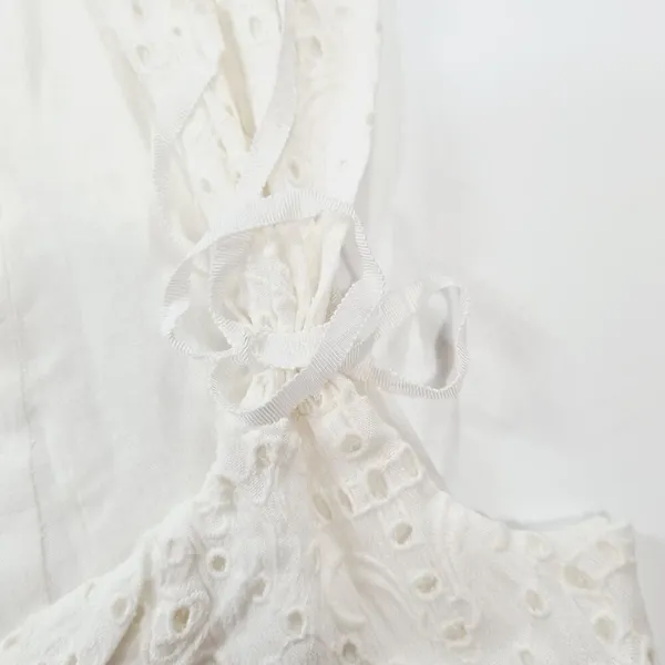 LPA Gabriella Eyelet Maxi Dress in Coconut Milk Medium - Image 6