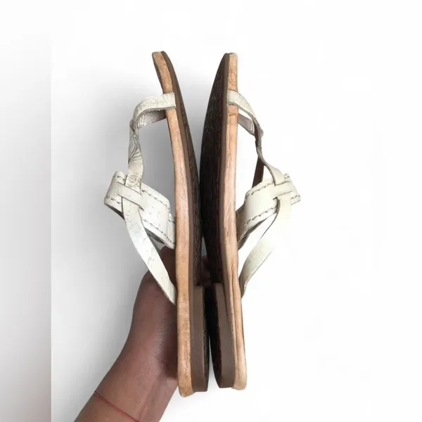 UGG Flip Flop Womens 10Beige Mireya Open Toe Slip On Casual Sandal Flats Leather - Image 4