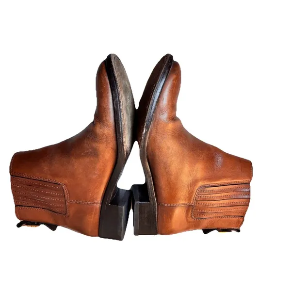 Tory Burch Brown Leather Chelsea Ankle Boots Buckle‎ Detail Women's 7.5 - Image 5