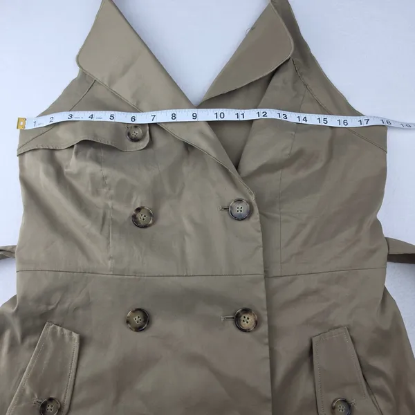 Ann Taylor NWT Khaki Trench Halter Dress Double Breasted Midi Tan Size 10 - Image 8
