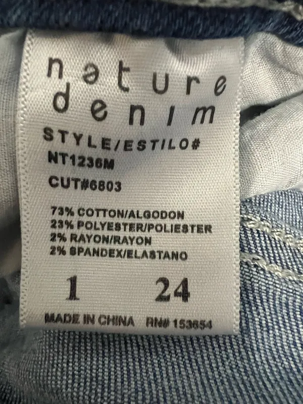 Nature Denim Ladies Distressed Flare Bottom Jeans - Image 5