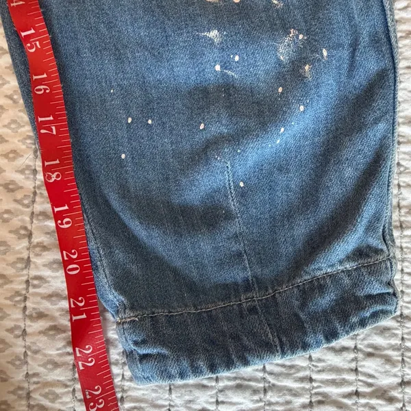 Free People Pacific Blue Paint Splatter Distressed‎ Denim Joggers XS NWT - Image 7