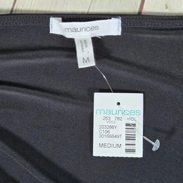 Maurices Black Velvet Burnout Sleeve Peplum‎ Top Square Neck Medium 203286Y - Image 3