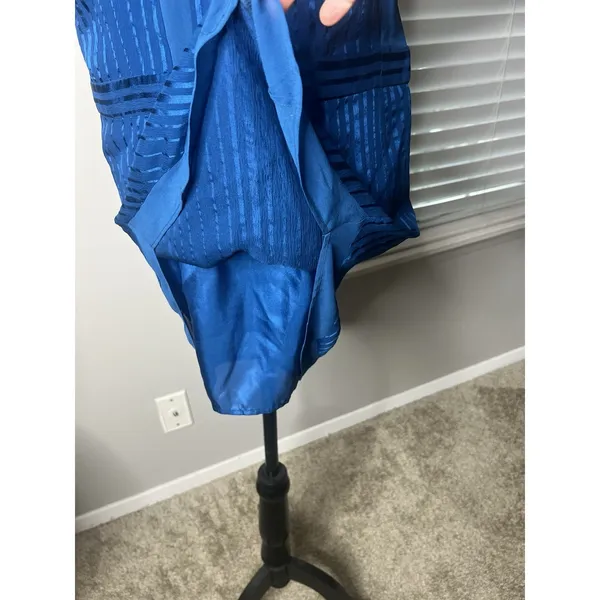 Mason by Michelle‎ Mason Mini Silk Slip Dress 0 Blue Halter Lined - Image 8