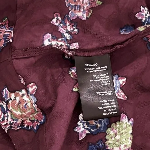 BY ANTHROPOLOGIE Mini Tunic Long Sleeve Dress Floral‎ Lace Trims Purple X-Small - Image 12