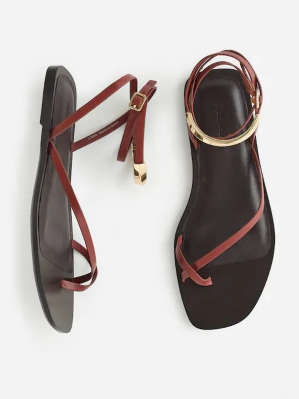 Madewell The Vira Bangle Ankle-Wrap Sandal in Leather Leather Ankle-Strap Flat 8 - Image 2