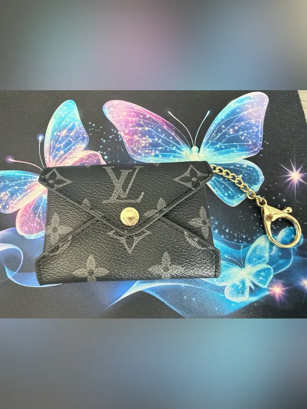 & Other Stories Black Monogram Envelope coin/Card Holder Key Pouch - Image 3