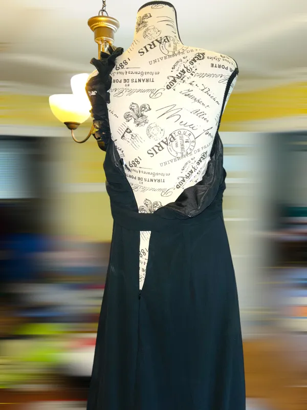 Lulu’s Women’s Size Large Elegant Invite Black Ruffled One-Shoulder Maxi Dress - Image 8
