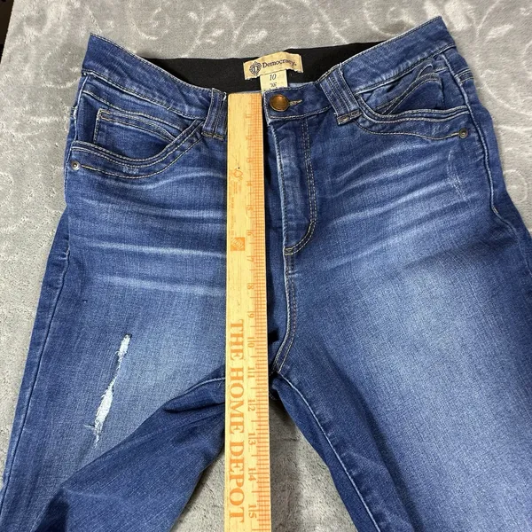 Democracy Ab Technology Raw Hem Bootcut Jeans Womens 10 Stretch Distressed Rips - Image 8