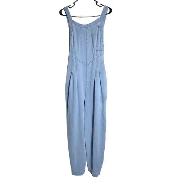 NWOT EXLURA Women’s Loose Fit Wide Leg Denim Overalls –‎ Medium - Image 6