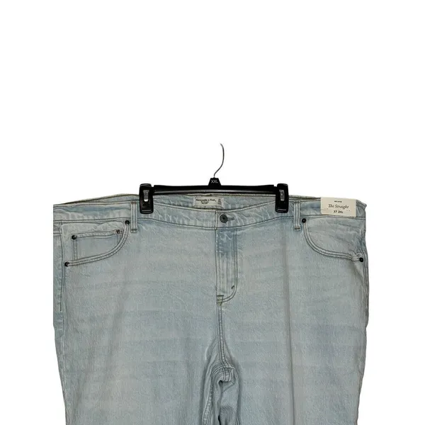Abercrombie & Fitch Women‎ Jeans The Straight Leg High-Rise Stretch Denim 37/24R - Image 5