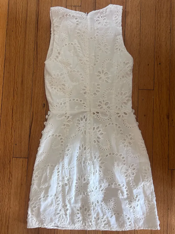 White Eyelet Mini Dress - Image 4