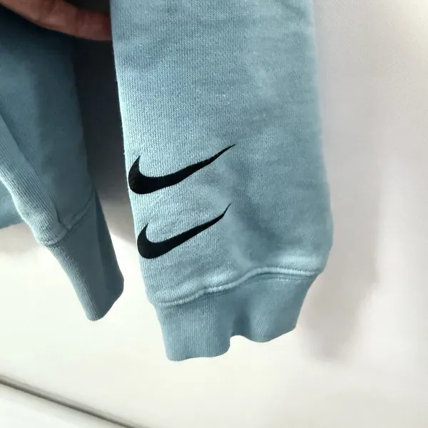 Nike Hoodie Womens Medium Light Teal NSW Center Swoosh Pull Over Fleece - Image 6